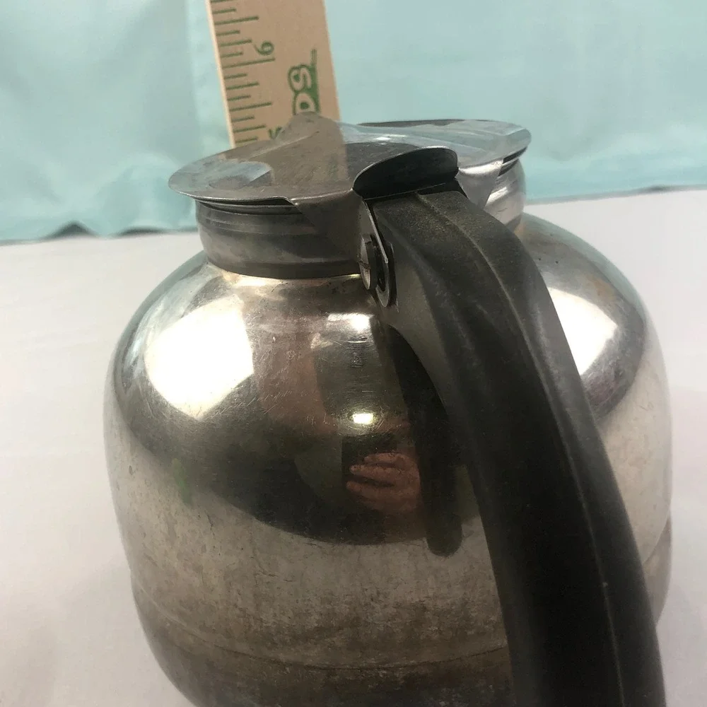 VTG Stainless Steel Chicago NICRO Coffee Pot Model 500 Round MCM Bakelite Handle